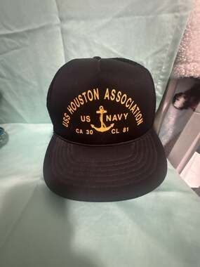 Vintage USS Houston Association US Navy CA-30 CL-81 Trucker Snapback Hat